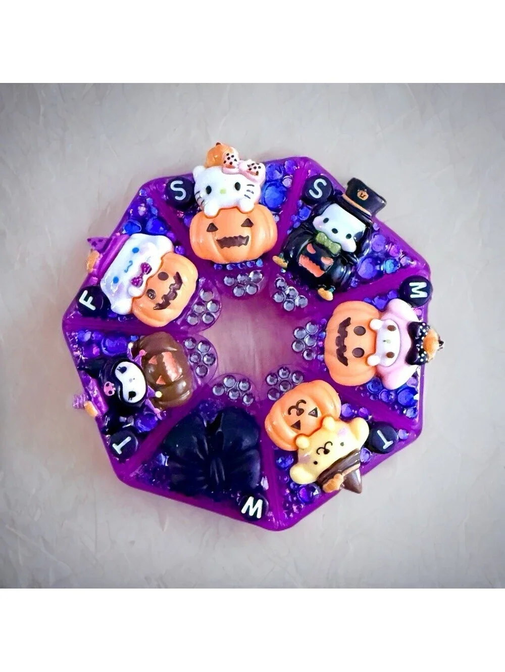Handmade Pill Case Halloween Hello Kitty Weekly Box Organizer My Melody Pochacco